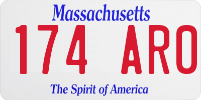 MA license plate 174AR0
