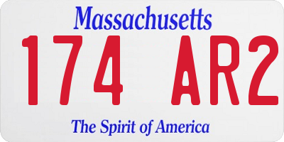 MA license plate 174AR2