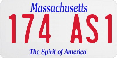 MA license plate 174AS1