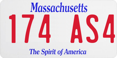 MA license plate 174AS4