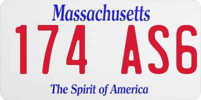 MA license plate 174AS6
