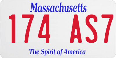 MA license plate 174AS7