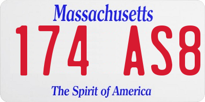 MA license plate 174AS8