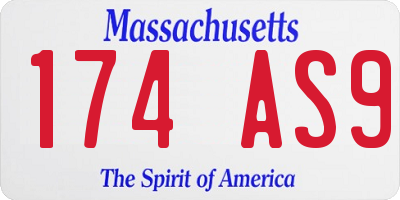 MA license plate 174AS9