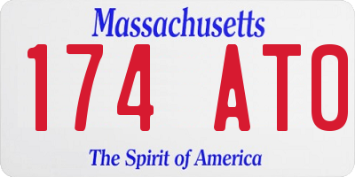 MA license plate 174AT0