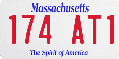 MA license plate 174AT1