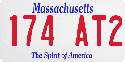 MA license plate 174AT2