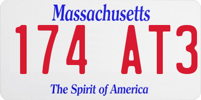 MA license plate 174AT3