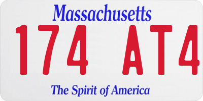 MA license plate 174AT4