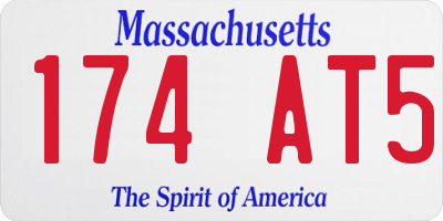 MA license plate 174AT5