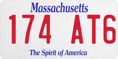 MA license plate 174AT6