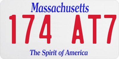 MA license plate 174AT7