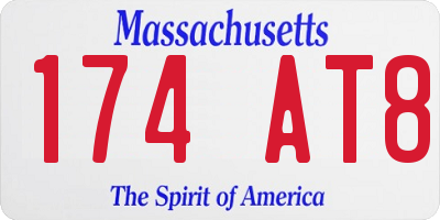 MA license plate 174AT8