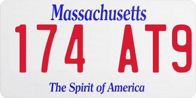 MA license plate 174AT9