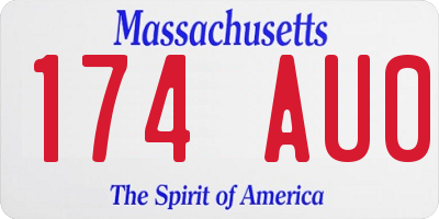 MA license plate 174AU0