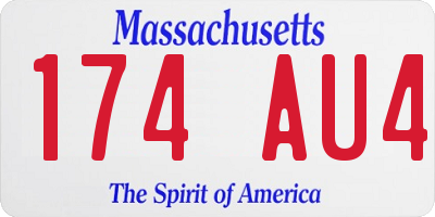 MA license plate 174AU4