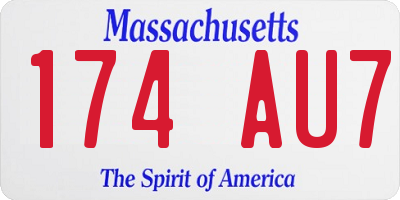 MA license plate 174AU7