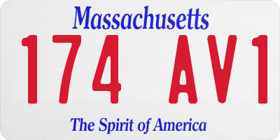 MA license plate 174AV1