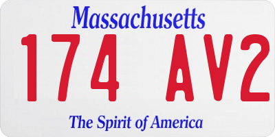 MA license plate 174AV2