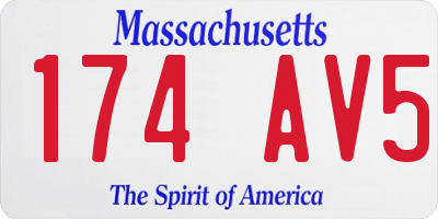 MA license plate 174AV5