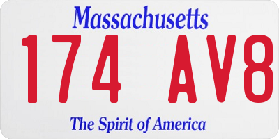MA license plate 174AV8