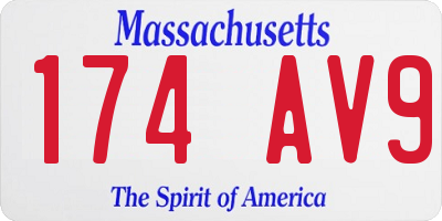 MA license plate 174AV9