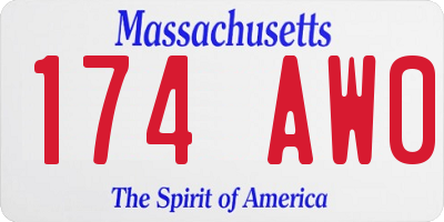 MA license plate 174AW0
