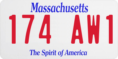 MA license plate 174AW1