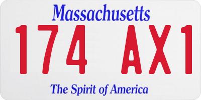 MA license plate 174AX1