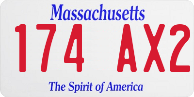 MA license plate 174AX2