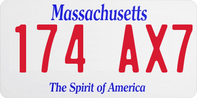 MA license plate 174AX7