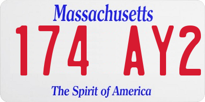 MA license plate 174AY2