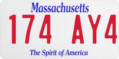 MA license plate 174AY4