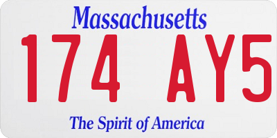 MA license plate 174AY5