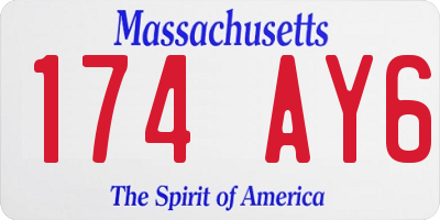 MA license plate 174AY6