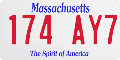MA license plate 174AY7