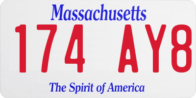 MA license plate 174AY8
