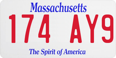 MA license plate 174AY9