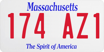 MA license plate 174AZ1