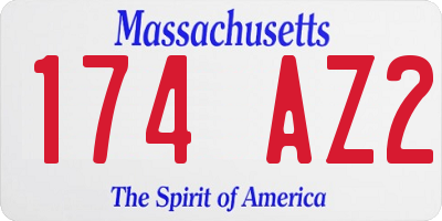 MA license plate 174AZ2