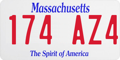 MA license plate 174AZ4