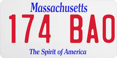 MA license plate 174BA0