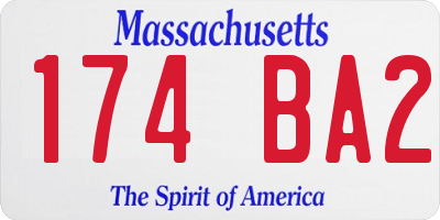 MA license plate 174BA2