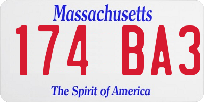 MA license plate 174BA3