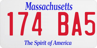 MA license plate 174BA5