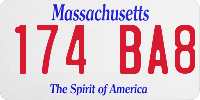 MA license plate 174BA8
