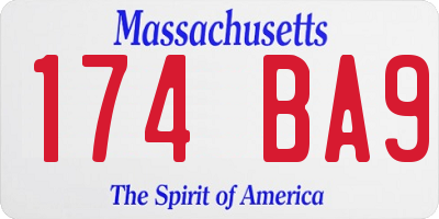 MA license plate 174BA9
