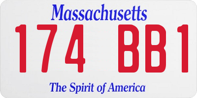 MA license plate 174BB1