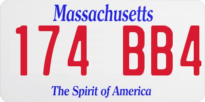 MA license plate 174BB4