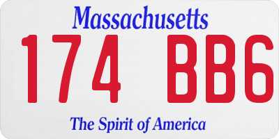 MA license plate 174BB6